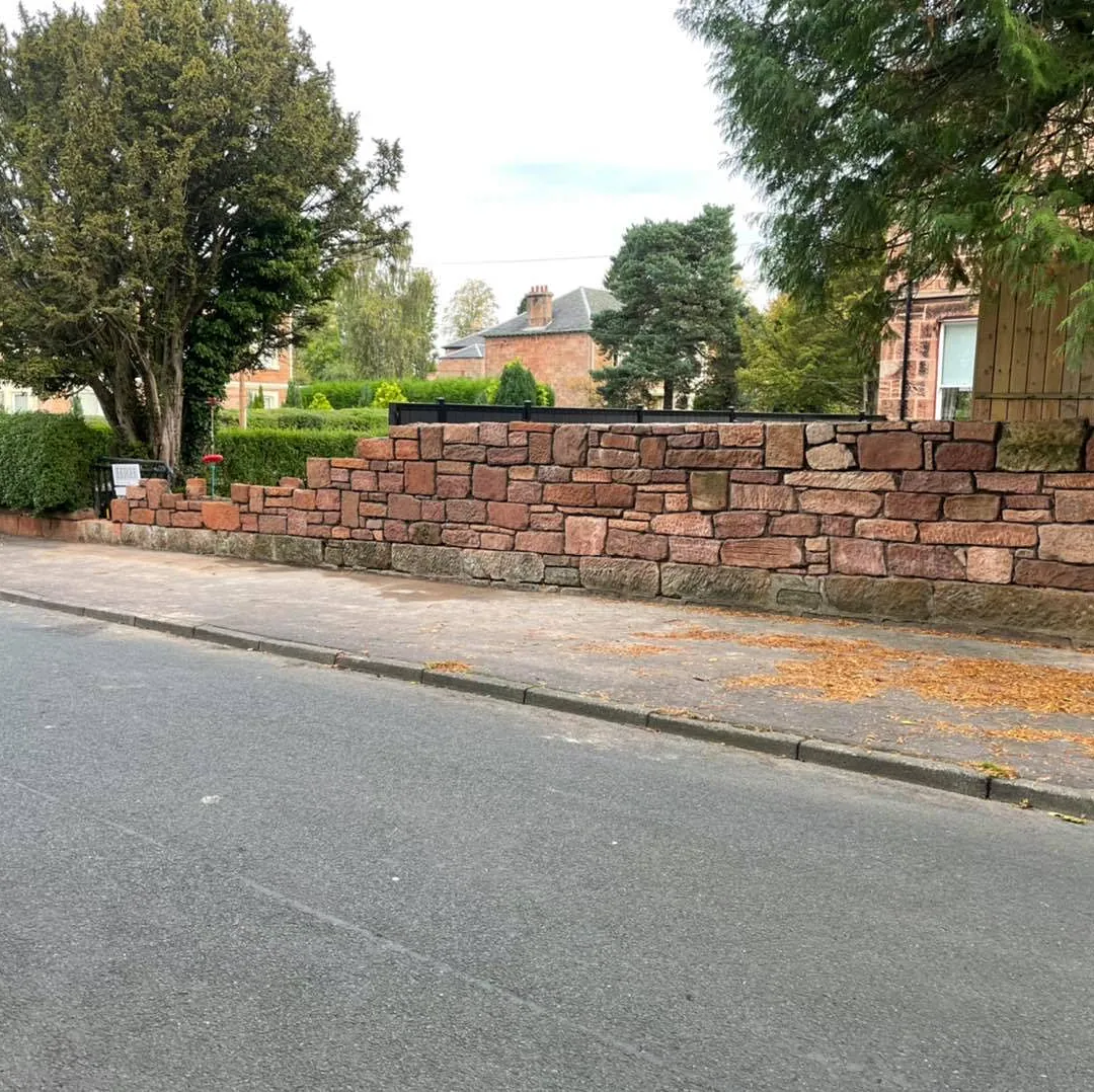 recycled stone wall in bothwell